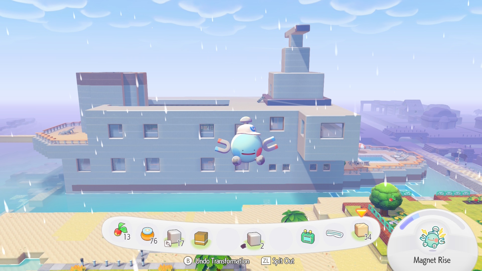 Starboard side view of the cruise ship